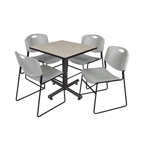 Kobe Square Tables > Breakroom Tables > Kobe Square Table & Chair Sets, 30 W, 30 L, 29 H, Maple TKB3030PL44GY